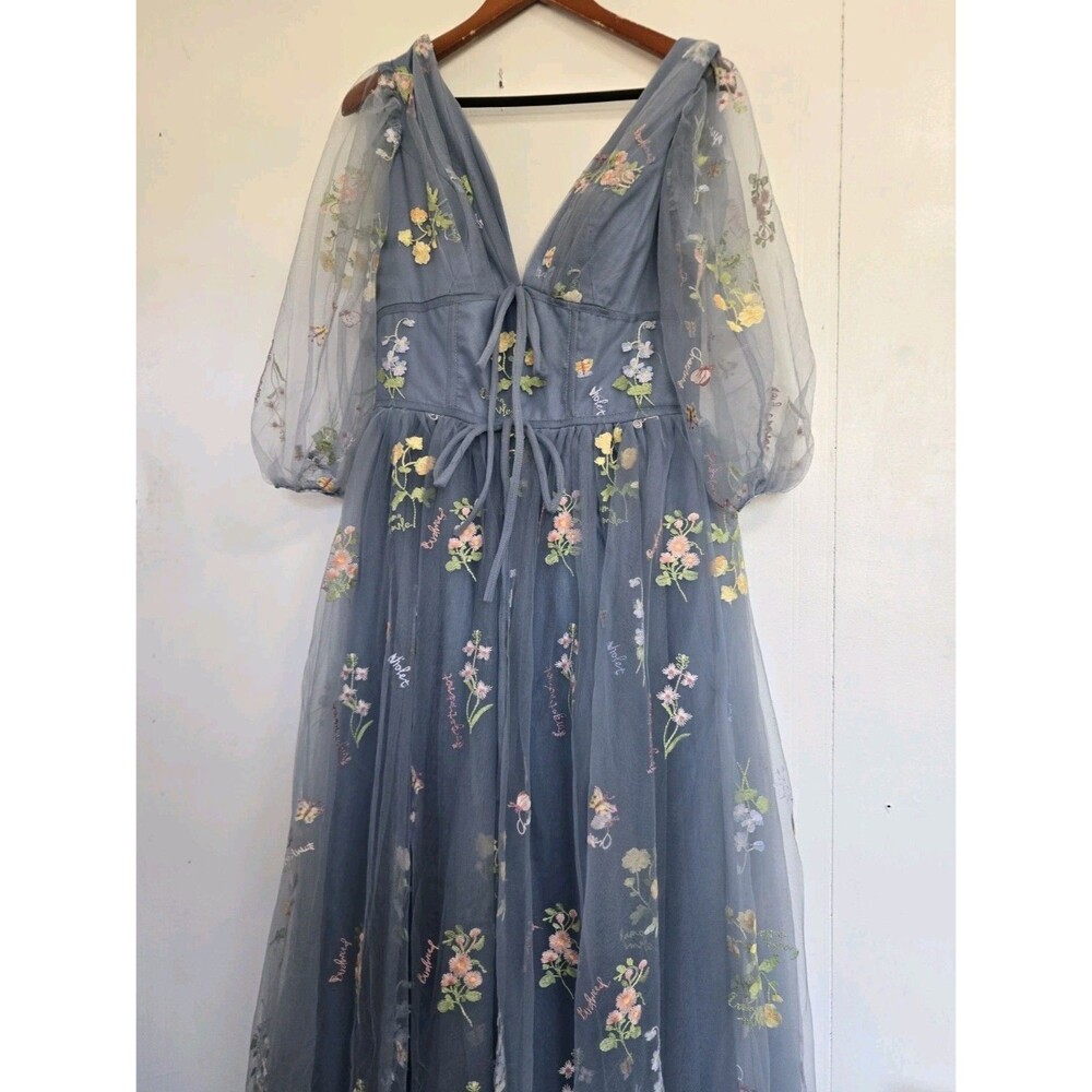 Womens Dress 4 Blue Sleeveless Maxi Bridesmaid Formal Prom Boho Cottagecore